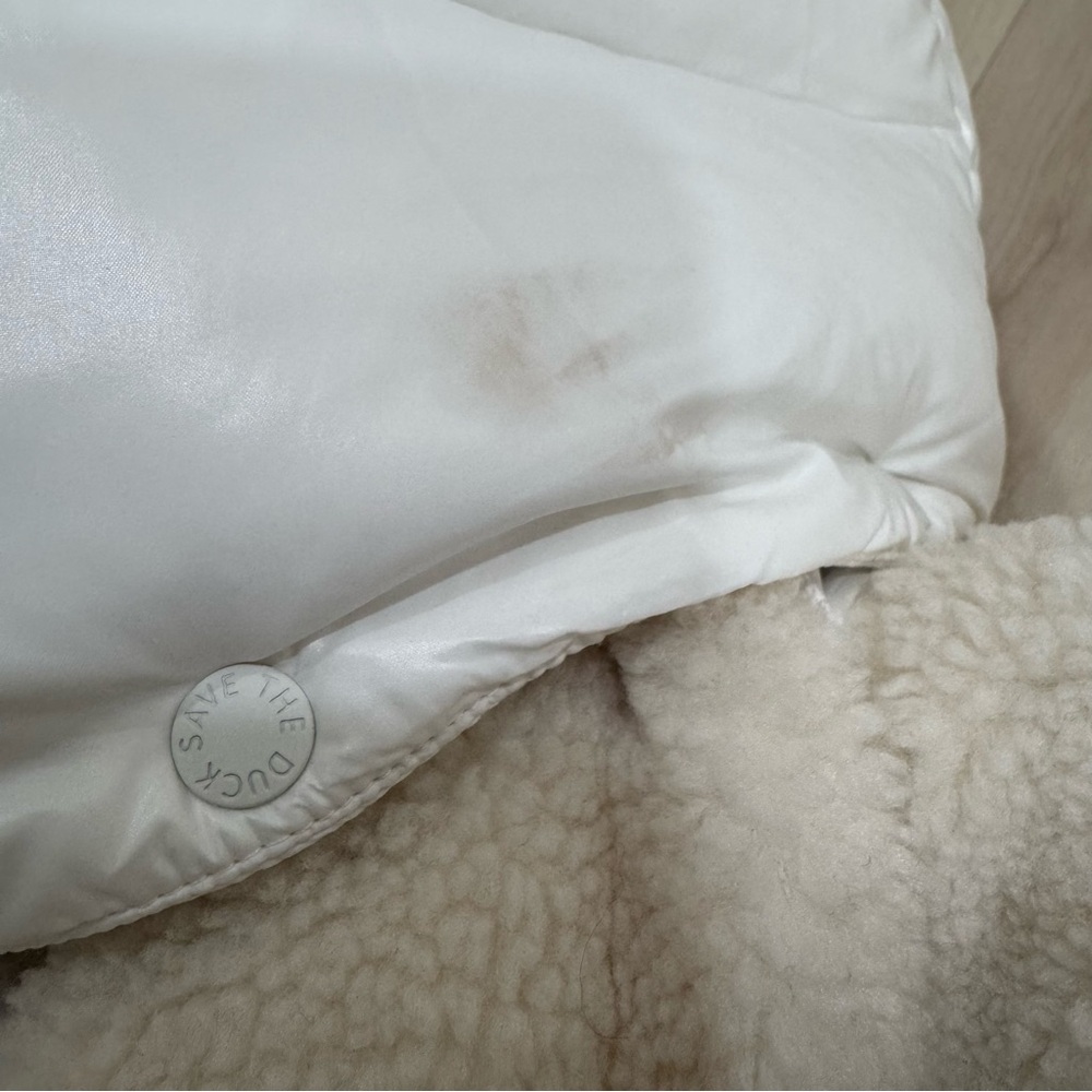 NWT Save the Duck Bertha Fleece Puffer Coat Cream Off White Women's Large - Picture 15 of 16